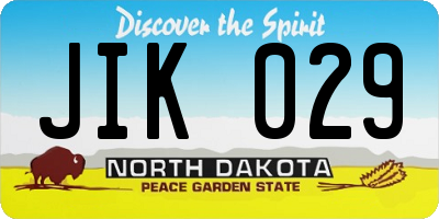 ND license plate JIK029
