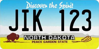ND license plate JIK123