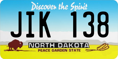 ND license plate JIK138