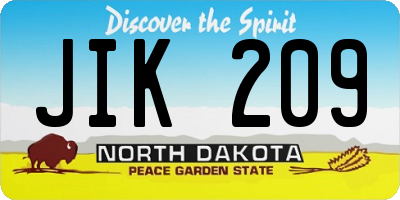 ND license plate JIK209