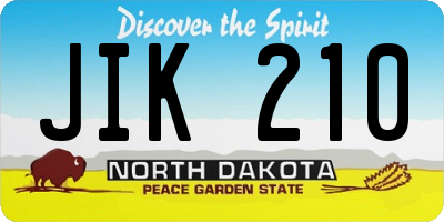 ND license plate JIK210