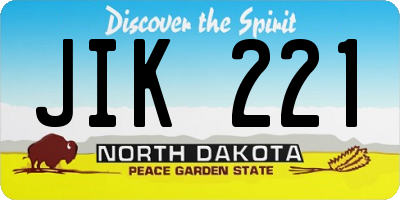ND license plate JIK221