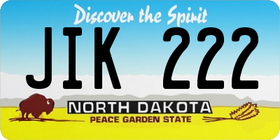 ND license plate JIK222