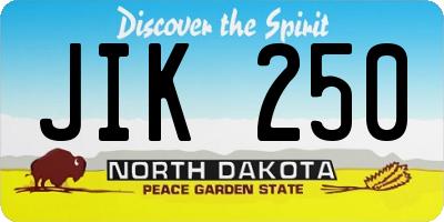 ND license plate JIK250