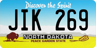 ND license plate JIK269