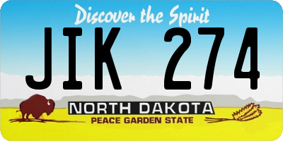 ND license plate JIK274