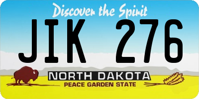 ND license plate JIK276