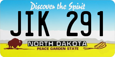 ND license plate JIK291