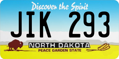 ND license plate JIK293