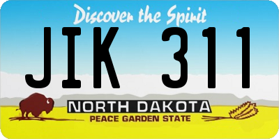 ND license plate JIK311