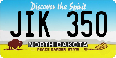 ND license plate JIK350
