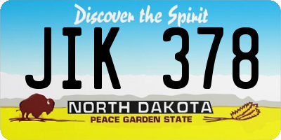 ND license plate JIK378
