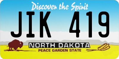 ND license plate JIK419