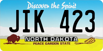 ND license plate JIK423