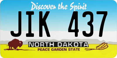 ND license plate JIK437
