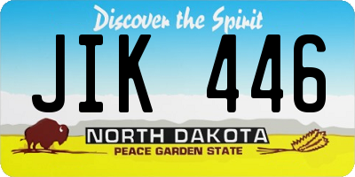ND license plate JIK446