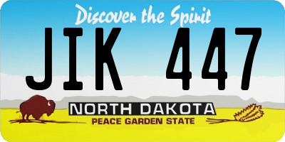 ND license plate JIK447