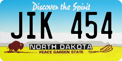 ND license plate JIK454