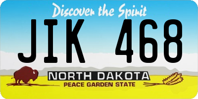 ND license plate JIK468