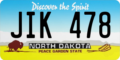 ND license plate JIK478