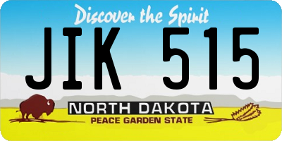 ND license plate JIK515