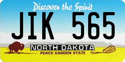 ND license plate JIK565