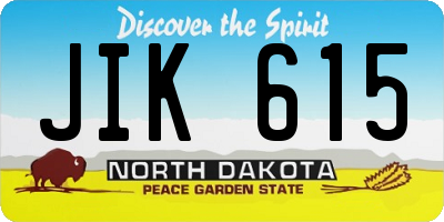 ND license plate JIK615