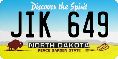 ND license plate JIK649