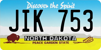 ND license plate JIK753