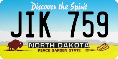 ND license plate JIK759