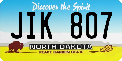 ND license plate JIK807