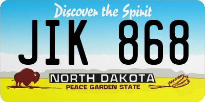 ND license plate JIK868