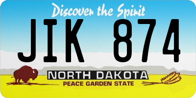 ND license plate JIK874
