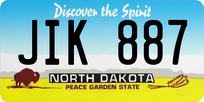 ND license plate JIK887