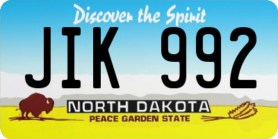 ND license plate JIK992