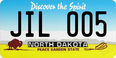 ND license plate JIL005
