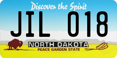 ND license plate JIL018
