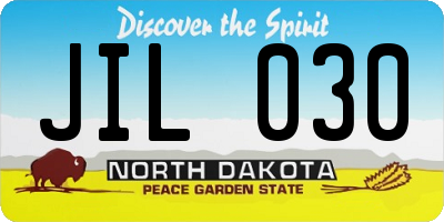 ND license plate JIL030