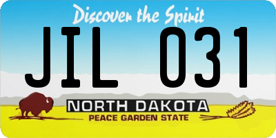 ND license plate JIL031