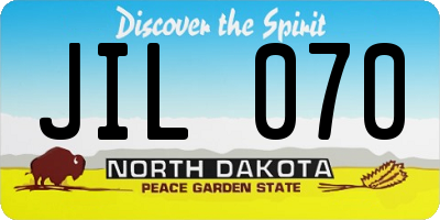 ND license plate JIL070