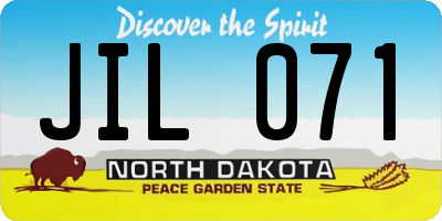 ND license plate JIL071