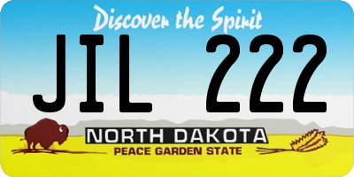ND license plate JIL222