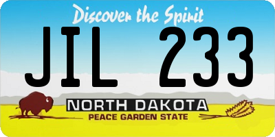 ND license plate JIL233