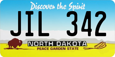 ND license plate JIL342
