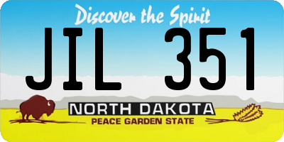 ND license plate JIL351