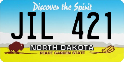 ND license plate JIL421