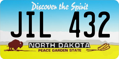 ND license plate JIL432