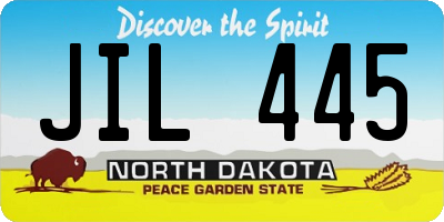 ND license plate JIL445