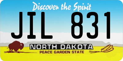 ND license plate JIL831