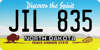 ND license plate JIL835